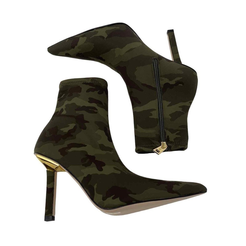 GOOD AMERICAN Women’s Camouflage Neoprene Pointed Toe Boots